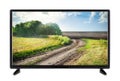 Flat-screen TV with high resolution and scenery with road Royalty Free Stock Photo