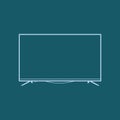 Flat screen tv with 4k Ultra HD video technology vector illustration, led television display with high definition digital tech sym Royalty Free Stock Photo