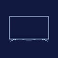 Flat screen tv with 4k Ultra HD video technology vector illustration, led television display with high definition digital tech sym Royalty Free Stock Photo