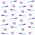 Flat Screwdriver and Gear Wheels Seamless Pattern