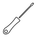 Flat screwdriver icon. A tool designed for screwing and unscrewing threaded fasteners.