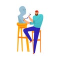 Flat Sculptor Illustration Royalty Free Stock Photo