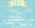 Flat sea pattern modern simple background