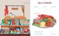 Flat Seafood Market Concept