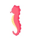 Flat Seahorse cartoon sea animal vector illustration