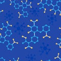 Flat Seamless Pattern with Molecules Structures Royalty Free Stock Photo