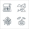 Flat season line icons. linear set. quality vector line set such as halloween, kite