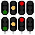 Flat semaphore, traffic light icons, symbols. Transportation, tr Royalty Free Stock Photo