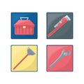 Flat set icon tools plumbing