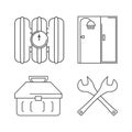 Flat set icon tools plumbing