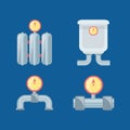 Flat set icon tools plumbing
