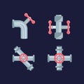 Flat set icon tools plumbing