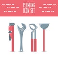 Flat set icon tools plumbing