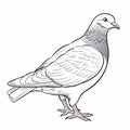 Flat Shading Pigeon Coloring Pages: Detailed Illustrations For Children Royalty Free Stock Photo