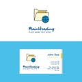 Flat Shared folder Logo and Visiting Card Template. Busienss Concept Logo Design Royalty Free Stock Photo