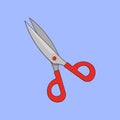 Flat Sharp Scissors Icon Vector Illustration Barber hair cut school project