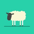 Flat sheep icon. Eat more veggies. Vector illustration