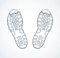 Footprints of shoes. Vector drawing Royalty Free Stock Photo