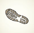 Footprints of shoes. Vector drawing Royalty Free Stock Photo
