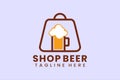 Flat shop beer logo template vector illustration