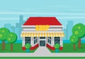 Flat shop building flat vector