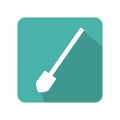 Flat shovel icon vector illustration with color background