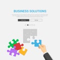 Flat showcase mockup template for business solutions