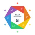 Flat shutter diagram template for your business presentation with icons