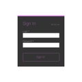 Flat sign in form for your web site. Grayscale with pink accent