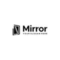 Flat silhouette Mirror reflection Logo design