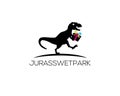 Tyrannosaurus rex running chasing something and holding sweet gift box