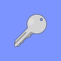 Flat Silver House Locker Key Vector Illustration Key Icon Royalty Free Stock Photo