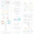 Flat and simple easy colorful outline infographic