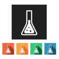 Flat simple icons (beaker, science, physics, chemistry),