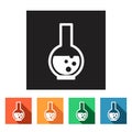 Flat simple icons (beaker, science, physics, chemistry),
