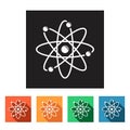 Flat simple icons (molecule, atom, physics, chemistry),