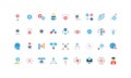 Flat Simple Processing Gears Icon Set Collection Royalty Free Stock Photo