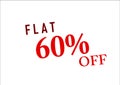 Flat sixty percent off sale banner design ready to print