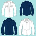 flat sketch of men long sleeve shirts vector illustration