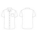 Flat sketch of white short sleeve shirts vector Royalty Free Stock Photo