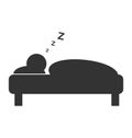 Flat sleep icon isolated on white