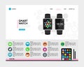 Flat Smart Watch Landing Page Concept