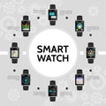 Flat Smart Watch Round Concept