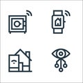 Flat smarthome line icons. linear set. quality vector line set such as vision, home automation, smartwatch