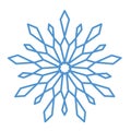 Flat snowflakes. Winter snowflake crystals, christmas snow shapes and frosted cool blue icon, cold xmas season frost snowfall