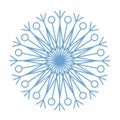 Flat snowflakes. Winter snowflake crystals, christmas snow shapes and frosted cool blue icon, cold xmas season frost snowfall