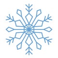 Flat snowflakes. Winter snowflake crystals, christmas snow shapes and frosted cool blue icon, cold xmas season frost snowfall