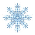 Flat snowflakes. Winter snowflake crystals, christmas snow shapes and frosted cool blue icon, cold xmas season frost snowfall