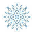 Flat snowflakes. Winter snowflake crystals, christmas snow shapes and frosted cool blue icon, cold xmas season frost snowfall