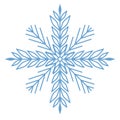 Flat snowflakes. Winter snowflake crystals, christmas snow shapes and frosted cool blue icon, cold xmas season frost snowfall